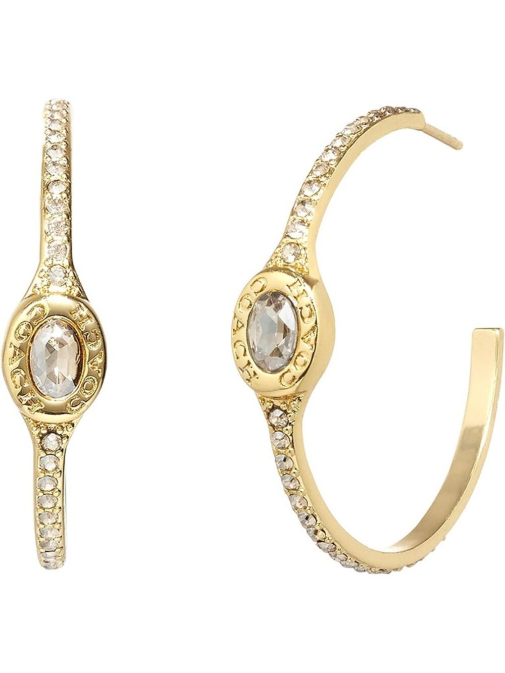 Chic Women's Signature Pave Hoop Earrings | Elegant Jewelry Accessory